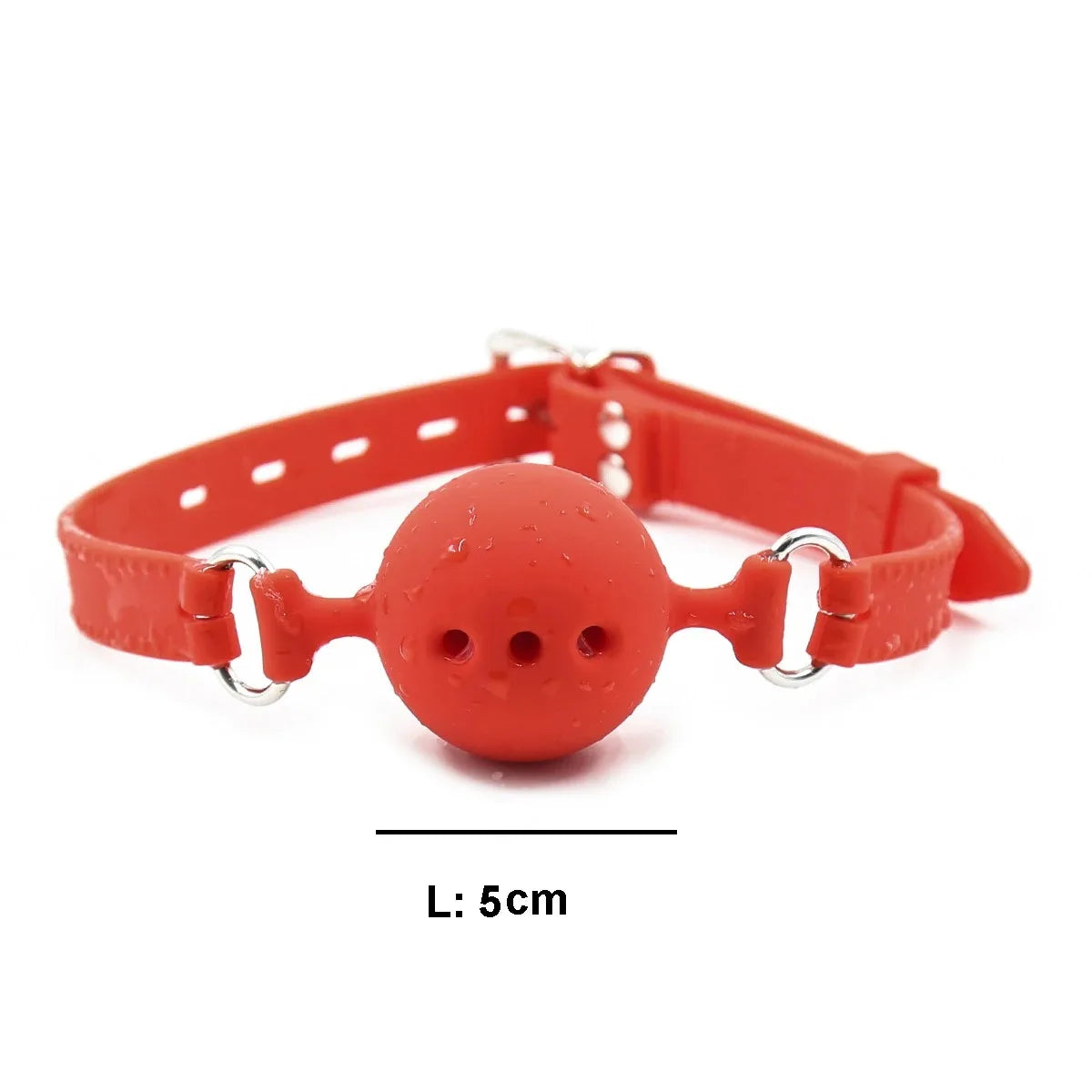 BDSM Silicone Gag Ball, Breathable Hollow Design with Adjustable Strap, Small Medium Large Size for Beginner Training