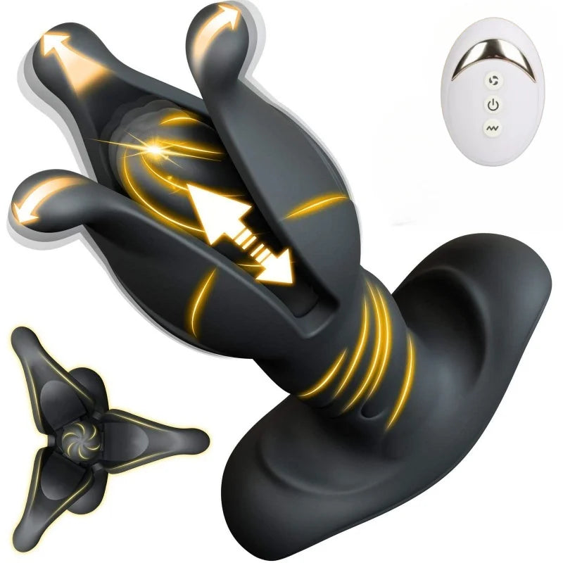Prostate Massager Vibrator Sex Toys Men Anal Plug 9 Tension Shock Flapping Thrusting Vibrating Butt Plug for Gay Adult Toy