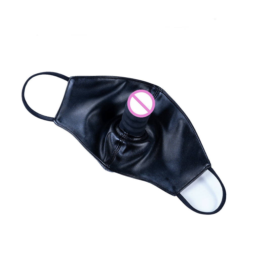 BDSM Face Mask Fetish Mouth Gag Dildo Bondage Restraints Open Mouth Strap Gag Oral Dilator Fetish Slave Cosplay Adult Games