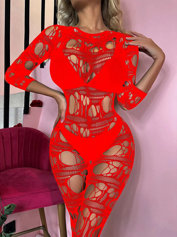 Bdsm sex for Women Bodysuit Fishnet Long Sleeves Women's Cute Sexys Fantasy Pornographic Lingerie Censorship Mesh Sexy Lace Man