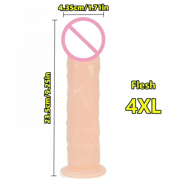 Super Cheap 7 Sizes 5 Colors Realistic Soft Jelly Dildo Suction Cup Adult Sex Toy for Women and Men Vaginal and Anal Masturbator