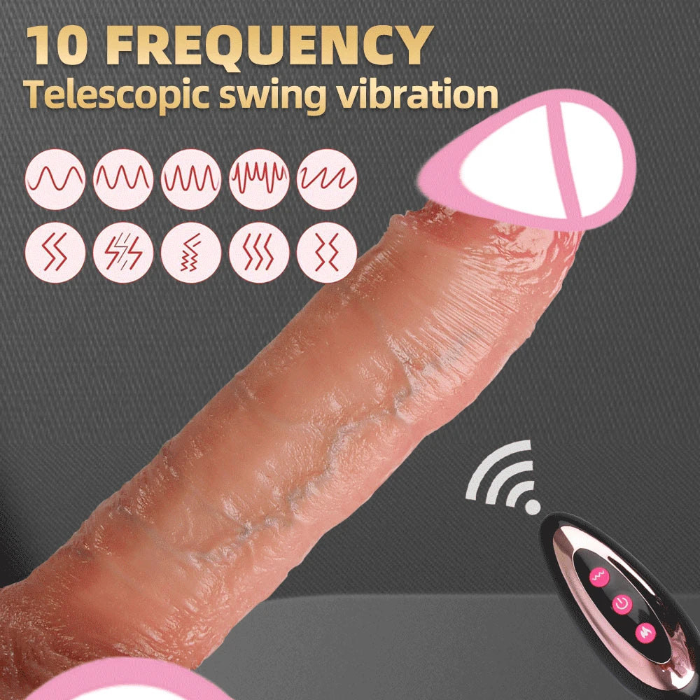 Realistic Remote Dildo Sex Toys Vibrator Women Adult Sexy Silicone Heating Big Penis G-Spot Telescopic Suction Stimulator Toy