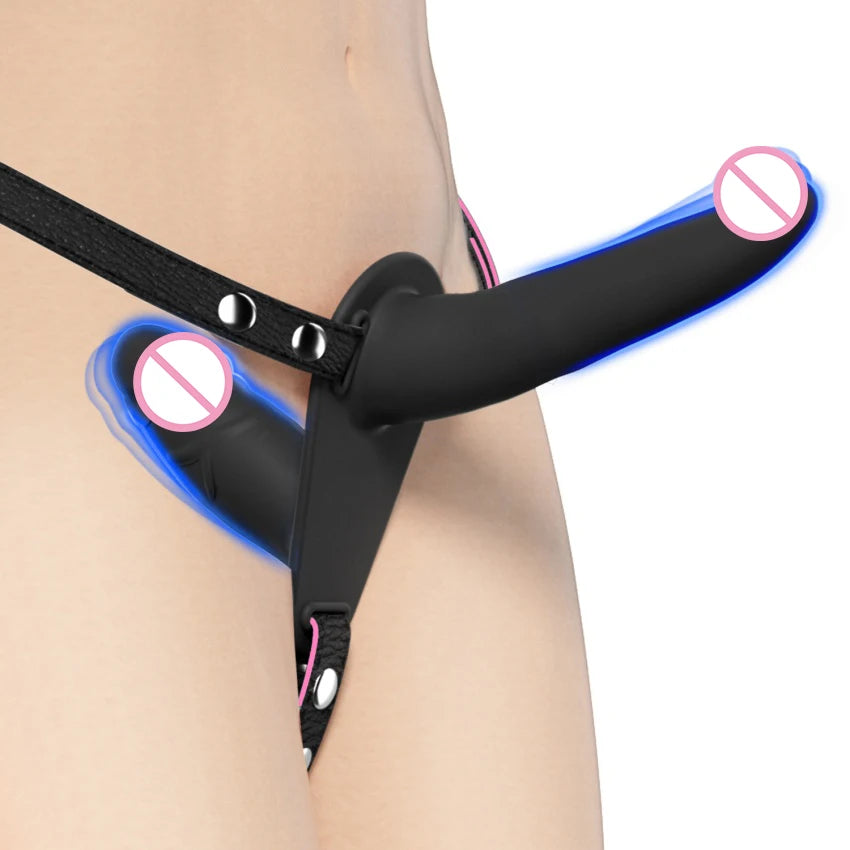 Strap On Wearable Penis Double-Ended G-Spot Dildo for Lesbian Soft Silicone Vagina Anus Massager Couples Sex Toys Adult Products