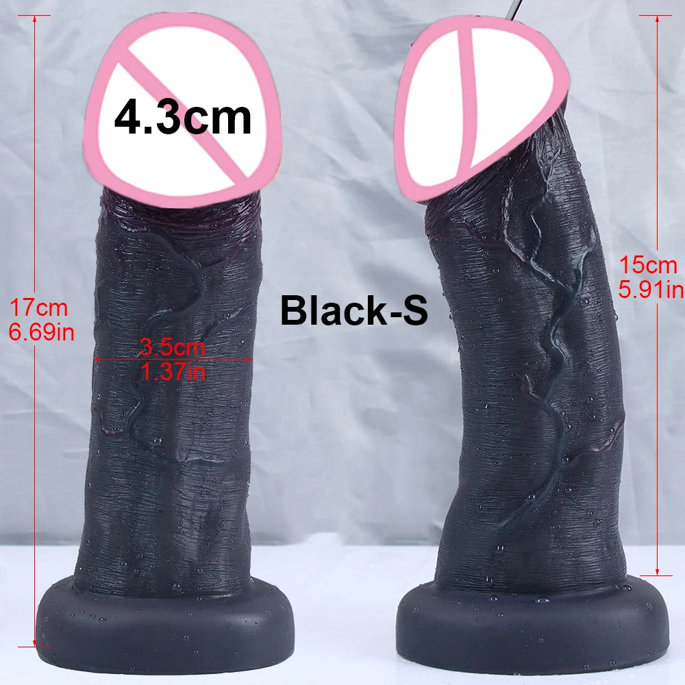 Realistic Dildos Dark Big Glans Soft Penis Dick Adults Vagina Anal Sex Toys Cock Suction Cup Faloimetaor Sexyshop For Women Man