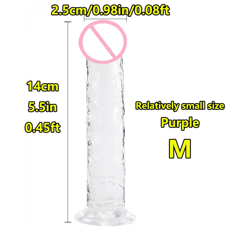 Super Cheap 7 Sizes 5 Colors Realistic Soft Jelly Dildo Suction Cup Adult Sex Toy for Women and Men Vaginal and Anal Masturbator