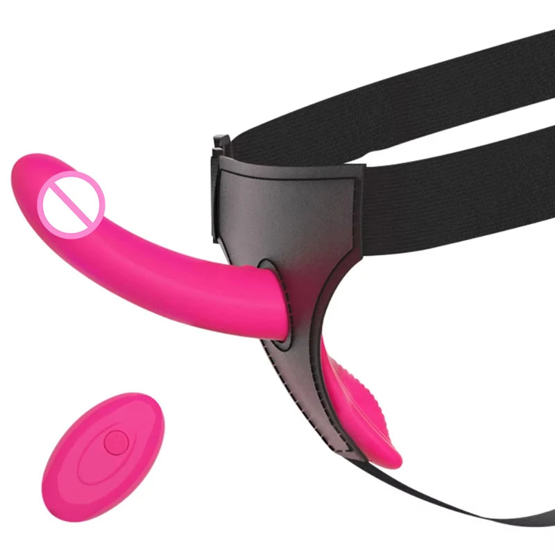 Strap-On Vibrating Dildo Adjustable Harness Vibrator with 10 Vibration Modes Wearable Harness Sex Toy for Female Couple Lesbians