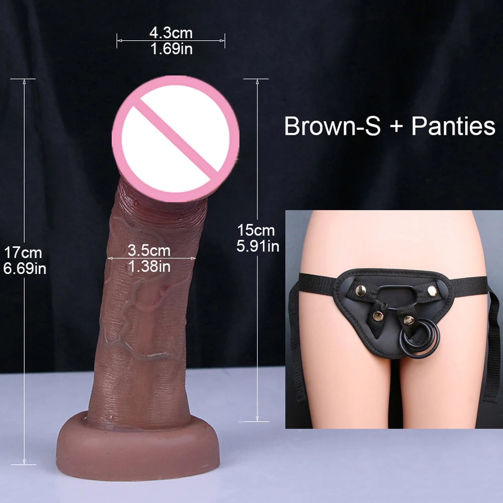 Realistic Dildos Dark Big Glans Soft Penis Dick Adults Vagina Anal Sex Toys Cock Suction Cup Faloimetaor Sexyshop For Women Man