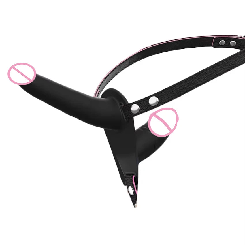 Strap-On Vibrating Dildo Adjustable Harness Vibrator with 10 Vibration Modes Wearable Harness Sex Toy for Female Couple Lesbians