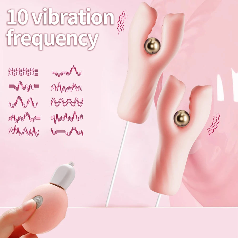 Sex Toys for Women Couple Breast Massage 10 Frequency Nipple Clamps Clitoral Clip Nipple Vibrator Nipple Clitoral Stimulation