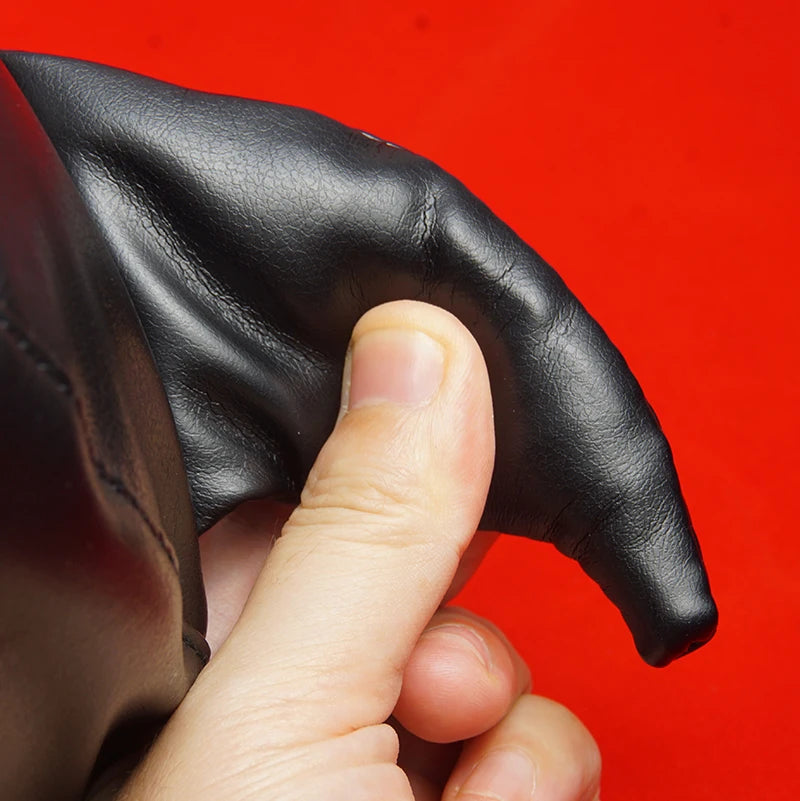 BDSM Mask PU Leather Open Eyes and Mouth,Slave Hood With Horns,Sex Toys for Couples,Bondage,Restraints,Adult Games,Roleplaying
