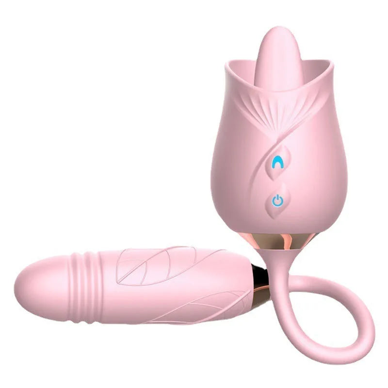 Rose Toy Sucking Vibrator Stimulator for Women with 10 Sucker Thrusting Dildo G Spot Vibrators Adult  Toys for Woman Man Couples
