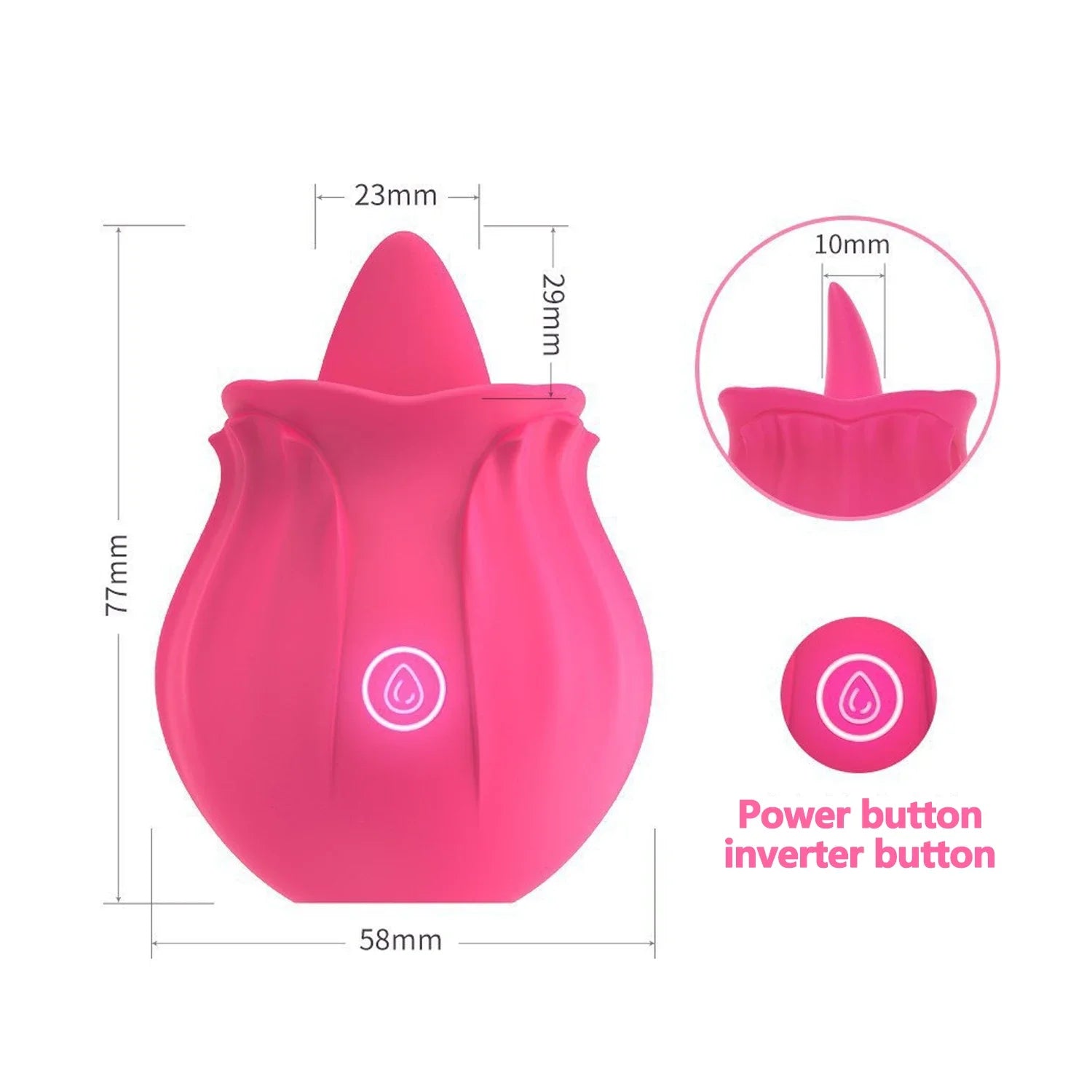 Rose Vibrator Toy G-Spot Clit Stimulator Nipple Massager Tongue Licking Masturbator for Adult Women Sex Toy