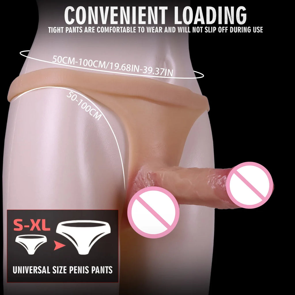 Strap On Wearable Double Realistic Dildos G-Spot Dildo Silicone Panties for Lesbian Anus Vagina Massager Couples Sex Toys Adult