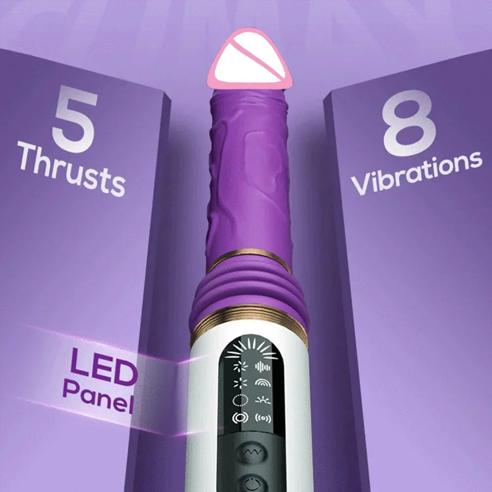 Sex Thrusting Machine for Woman G Spot Automatic Masturbation Dildo Sex Machine Automatic Telescopic Thrusting Dildo Vibrator