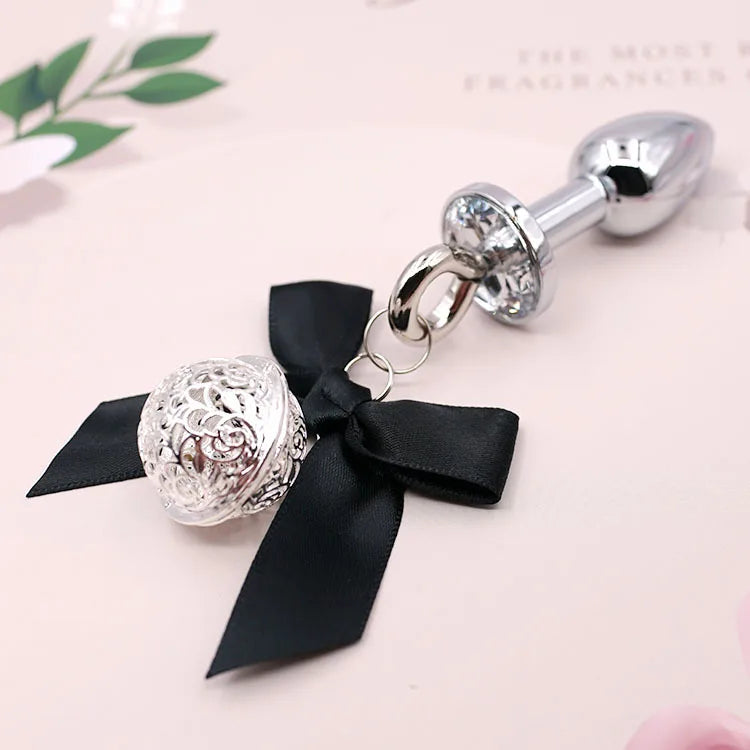 BDSM Bow Bells Stainless Steel Matal Butt Plug Sexy Rabbit Cosplay Suitable For Couples Flirting And Teasing For Men/Women