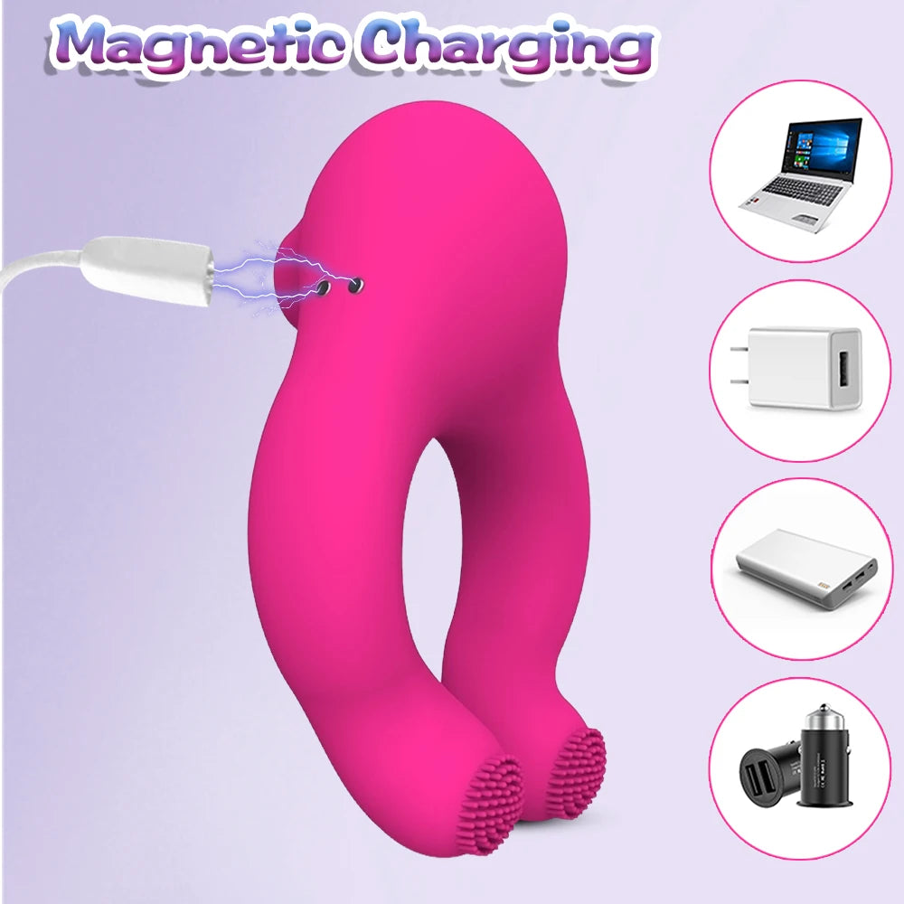 10 Frequency Sucking Vibrator Sex Shop Penis Ring Clit Sucker Cock Ring Adult Products Scrotum Massager Sex Toys for Couple