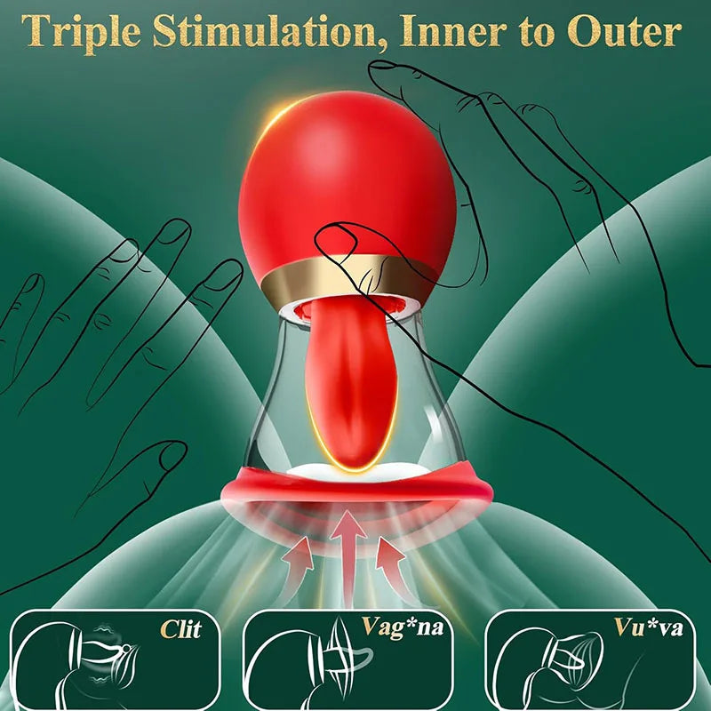 Adult Sex Toys Vibrator Masturbator  Sex Sucking Toys 3-speed Suction and 9-speed Tongue Blowing Toy SXSTQ001