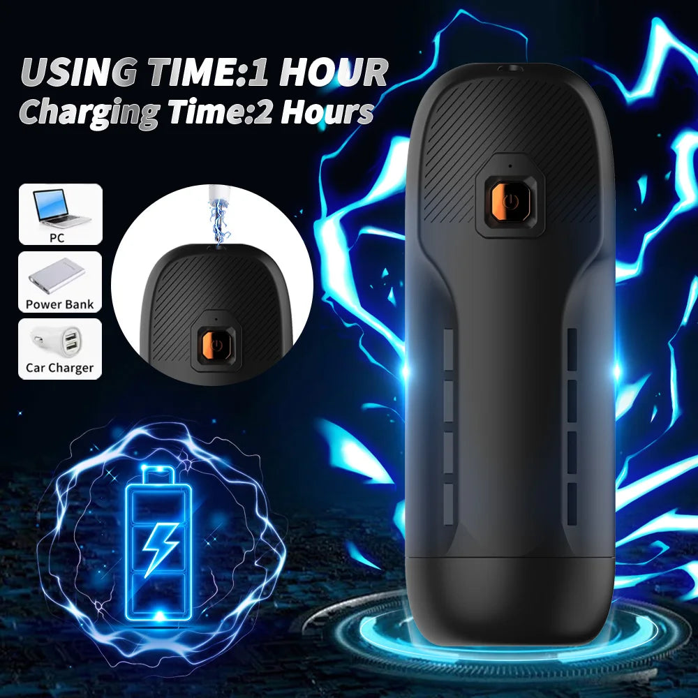 Adult Sex Toys  Automatic Male Masturbator Stroker with 9 Thrusting & Rotating 3D Realistic Transparent Textured Sex Machine