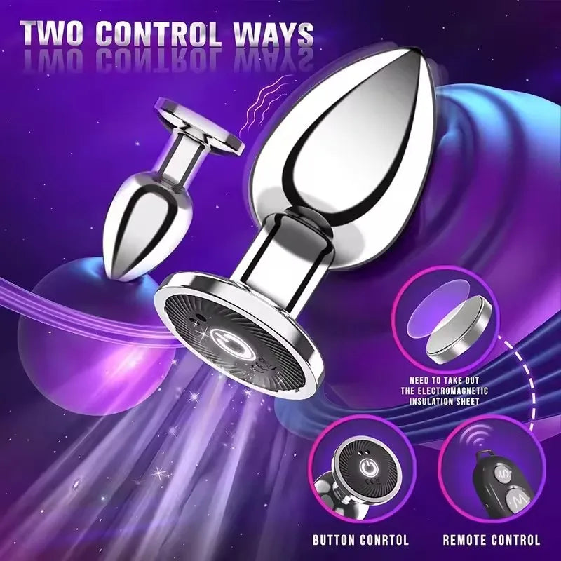 BDSM Remote control electric anal plug butt plug, magnetic charge,G-spot masturbation, Passionate party dance, adult pleasure, a