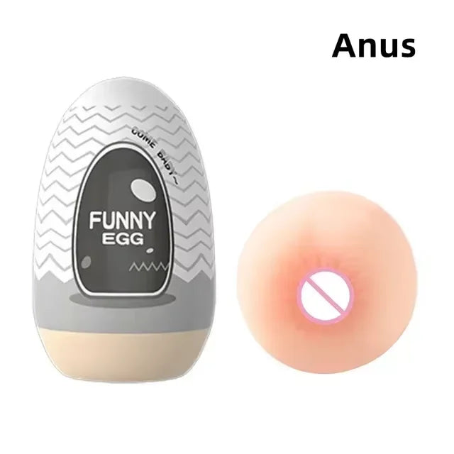 Portable Sex Toys Soft Rubber Adult Toys Realistic Male Vagina Pocket Type Genital Toys Egg Shaped Stimulator Penis Massager