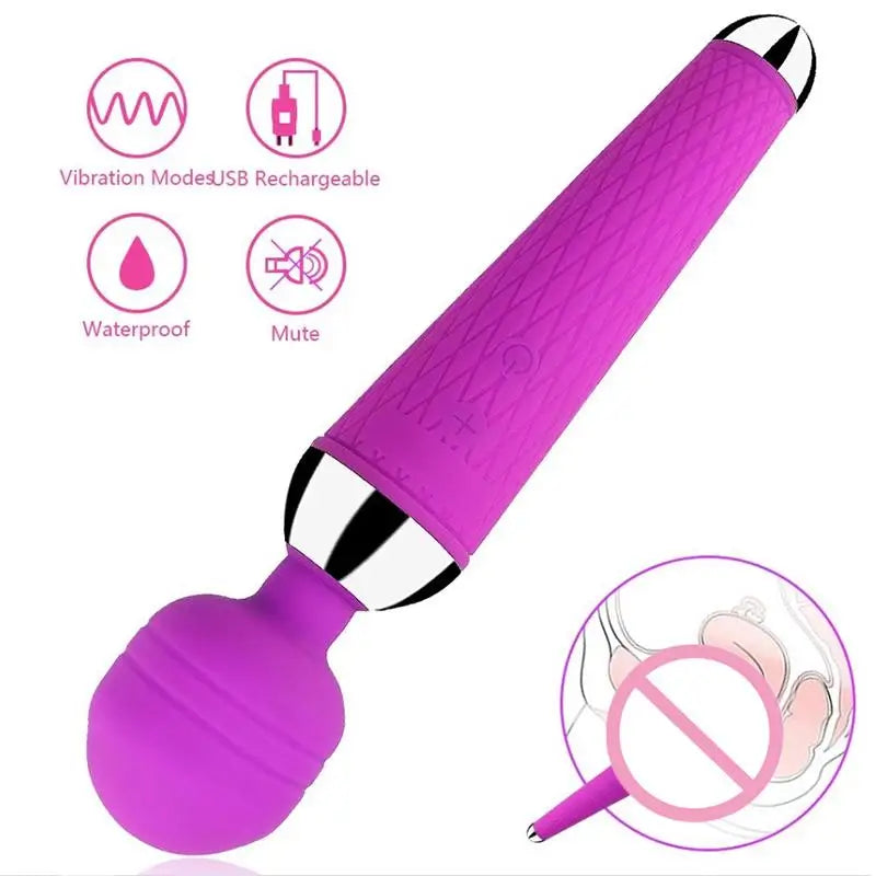 Vibrator Sex Toys For Woman 18+ G Spot Massager Powerful Magic Wand Clitoris Stimulator Vibrating Dildo Female Sex Products