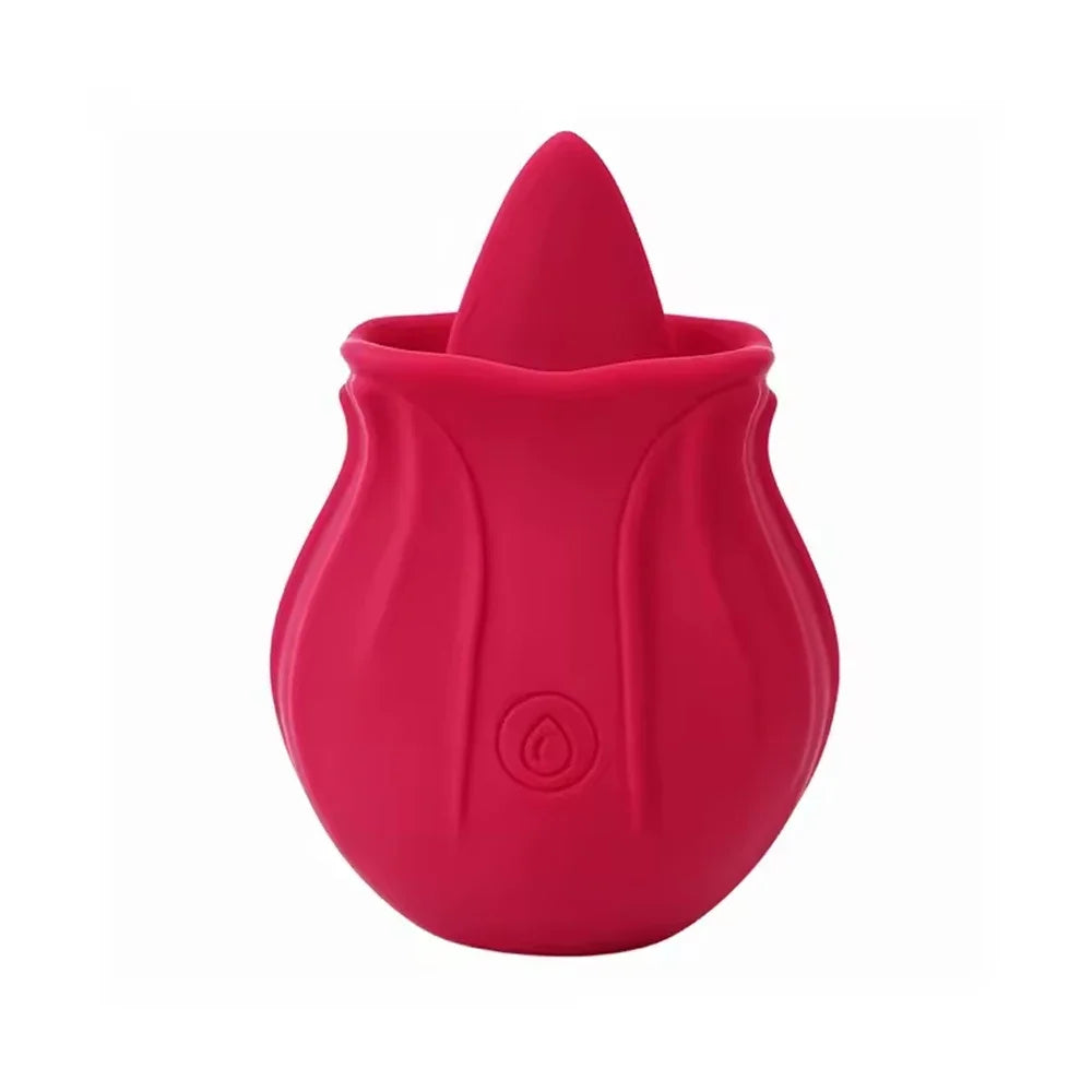 Rose Vibrator Toy G-Spot Clit Stimulator Nipple Massager Tongue Licking Masturbator for Adult Women Sex Toy