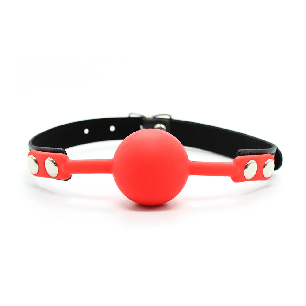 BDSM Ball Gag for Submissive Silicone Slave Throat Mouth Open Gags PU Leather Harness,Bondage Restraints,Sex Toys for Couples