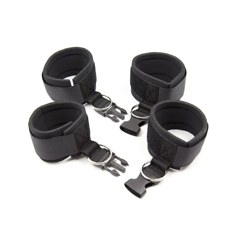 Bdsm Bondage Set Restraint Adult Game Handcuff Neck Collar Wrist Mouth Gag Strap Fetish SM Sex Toy For Woman Couples No Vibrator