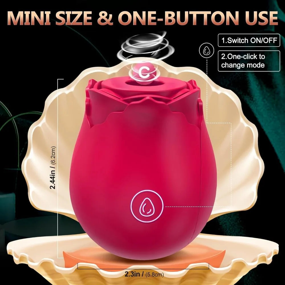 Rose Sex Toy Adult with 9 Sucking Vibrator for Women G Spot Massger Clit Nipple Sucker Vibration for Female Couples Sex Game
