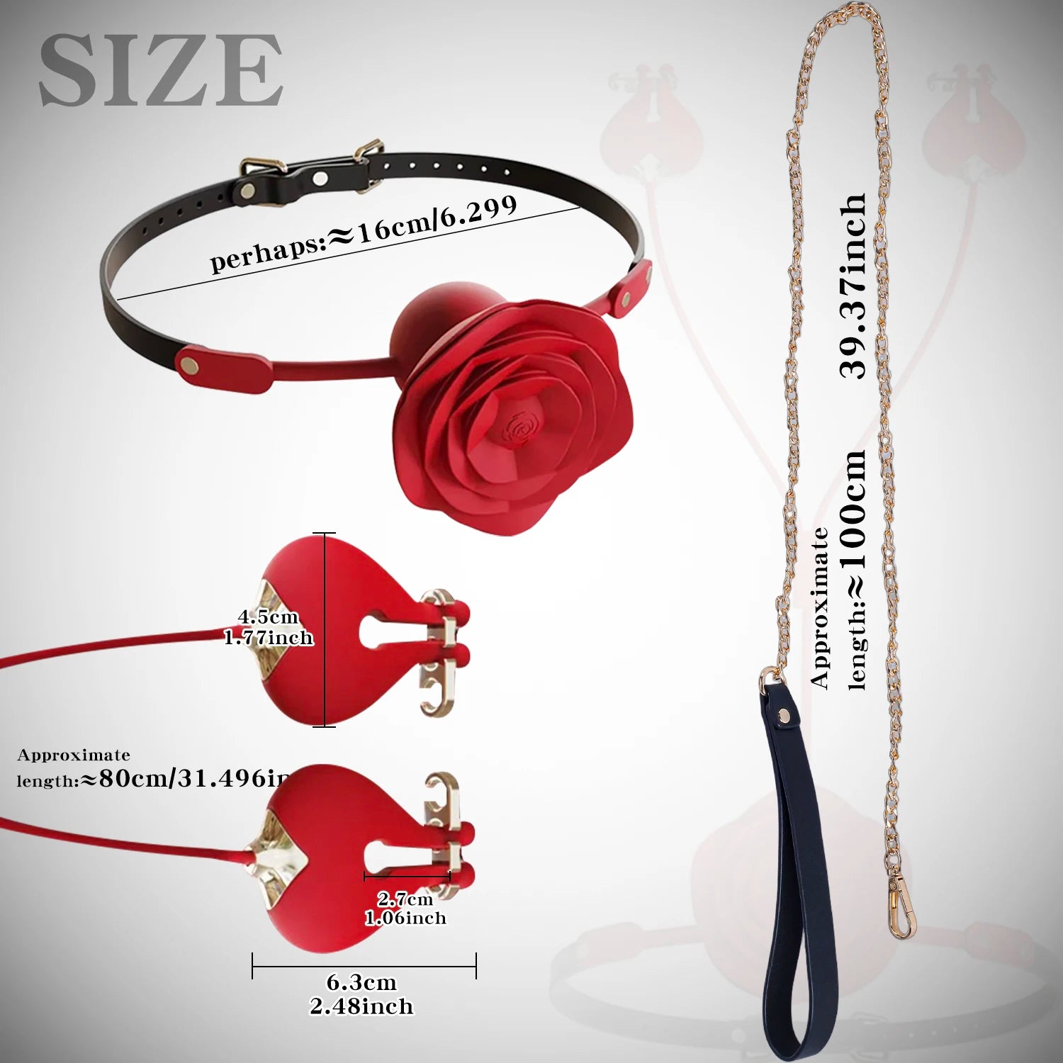 Sex Toy Set New Rose Mouth Ball Collar Leash Nipple Clamp Vibrator BDSM Couple Foreplay Masturbation Silicone Forced Orgasm