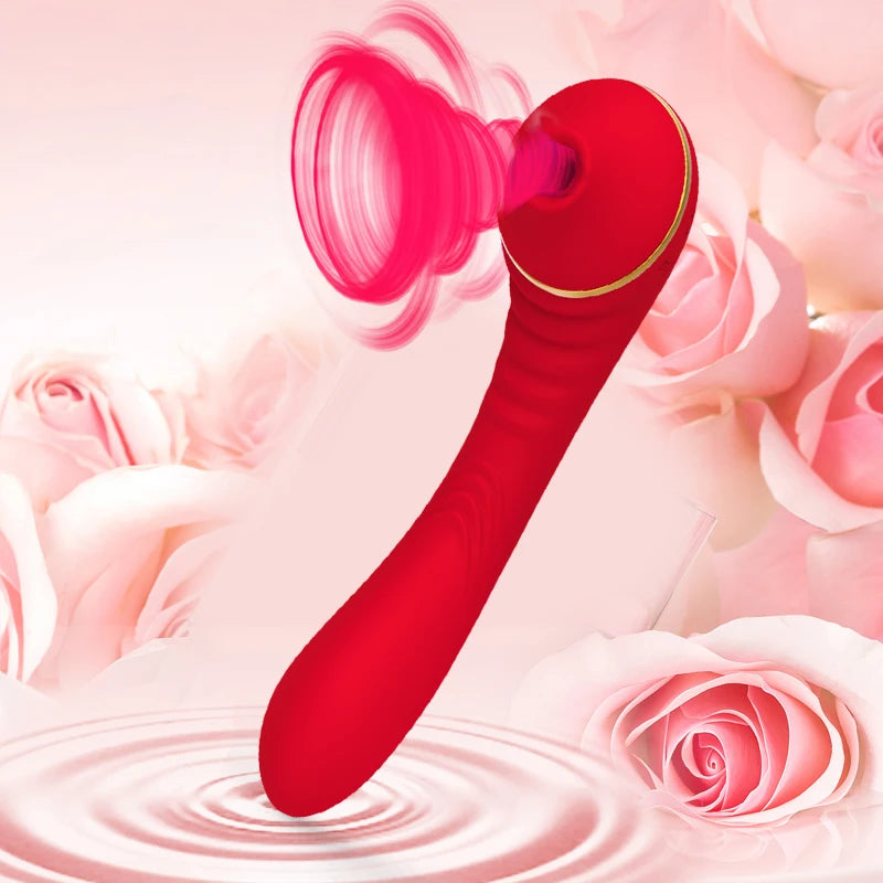 2 in 1 Female Sex Toys Clitoral Nipple Anal G-Spot Double Stimulation Vibrating Masturbator Sucking Adult Toy for Women 18+