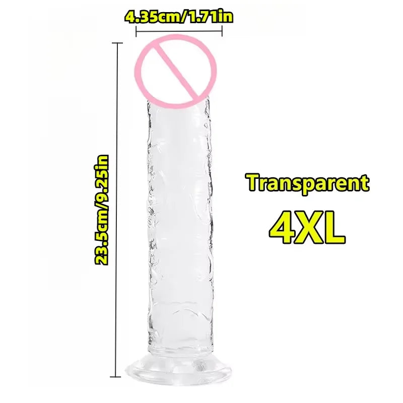 Super Cheap 7 Sizes 5 Colors Realistic Soft Jelly Dildo Suction Cup Adult Sex Toy for Women and Men Vaginal and Anal Masturbator