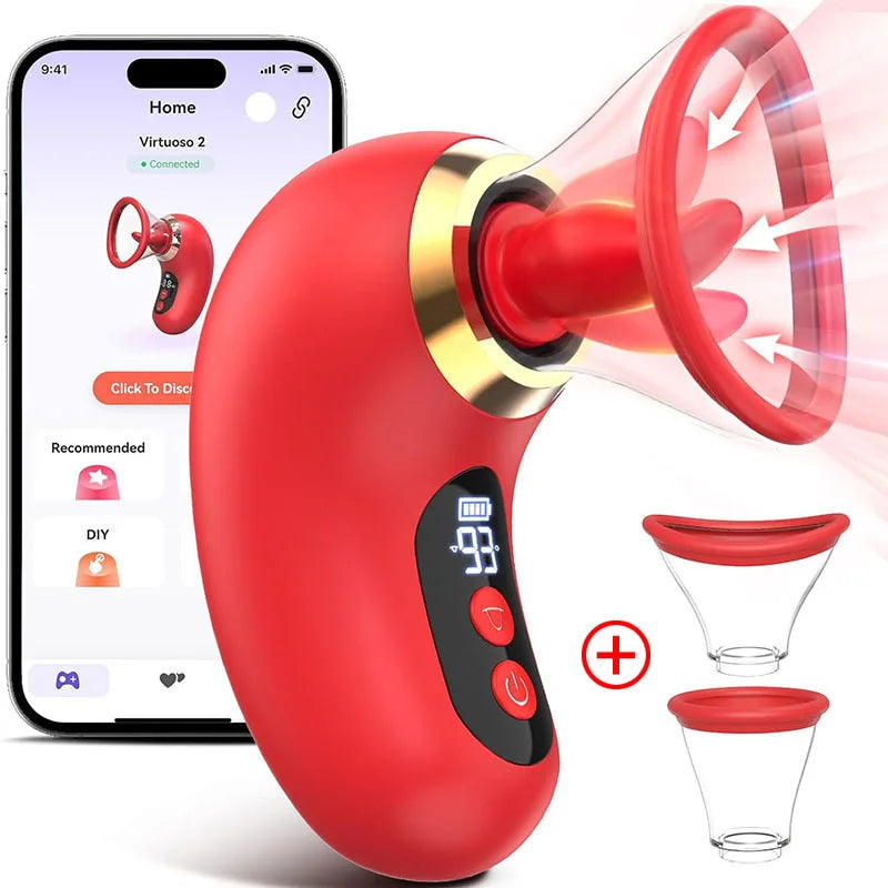 Adult Sex Toys Vibrator Masturbator  Sex Sucking Toys 3-speed Suction and 9-speed Tongue Blowing Toy SXSTQ001