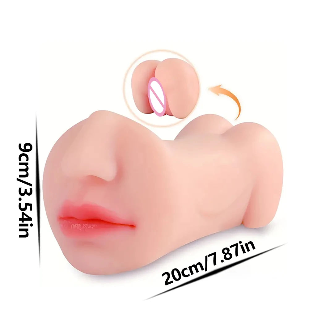 3 IN 1 Sex Toys Masturbation For Men Deep Throat Artificial Real Pussy Oral Male MasturbatorBlowjob Realistic Rubber Vagina
