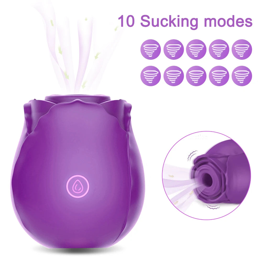Sex Toys Rose-Sucking Vibrator for Women Nipple Clitoral Massager Stimulator Masturbator Adult Products Vibration Adult Toys