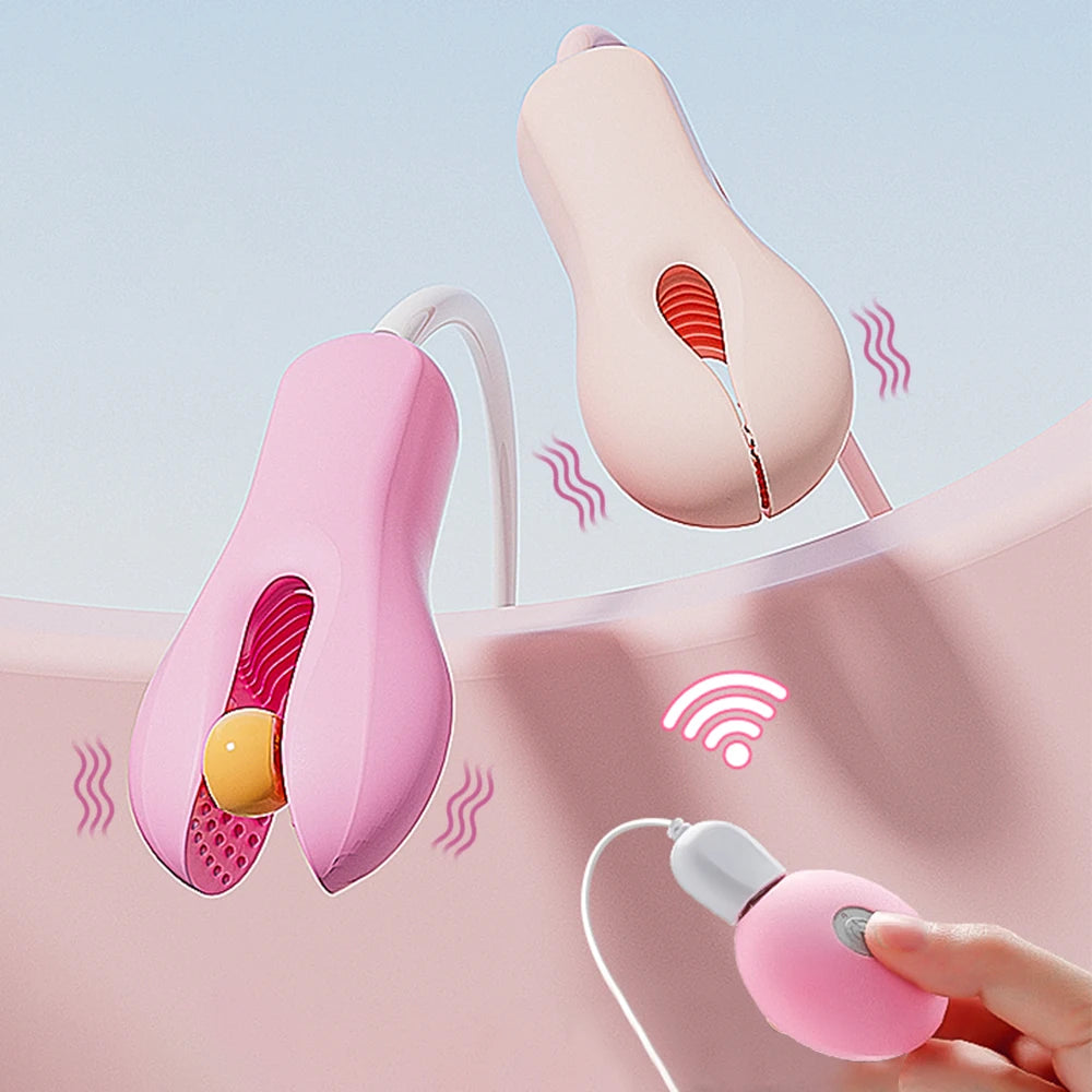 Sex Toy Electric Wearable Nipple Clip Vibrator Erotic Tease Nipple Breast Masturbator G-spot Massage Stimulator Female Adult Toy