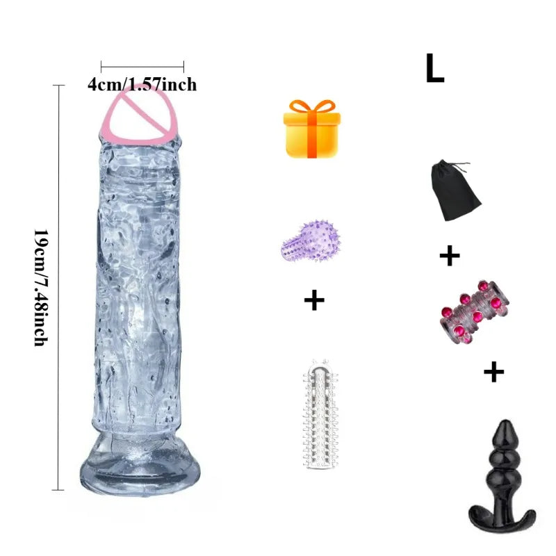 Adult Sex Toys Dildo Adults Fun Jelly Dick Suction Cup Pussy Butt Plug Anal Masturbator Realistic Dildos Safer Sex Products 18+