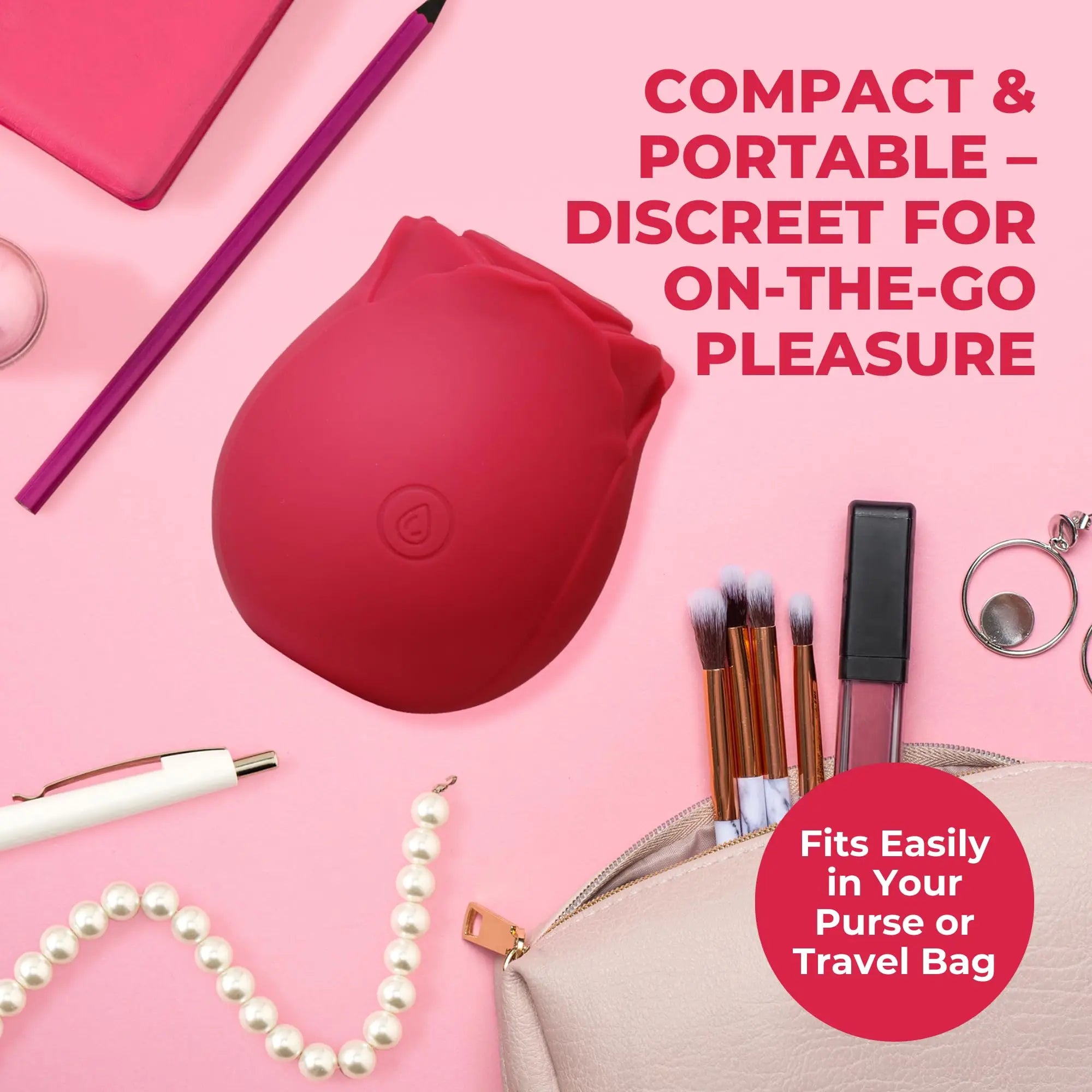 Rose Sex Toy Vibrator for Women, 9 Sucking & Vibrating Modes, Waterproof Sex Toys Sucker, Clit Nipple Stimulator Play Clamps