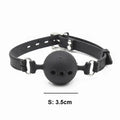 BDSM Silicone Gag Ball, Breathable Hollow Design with Adjustable Strap, Small Medium Large Size for Beginner Training