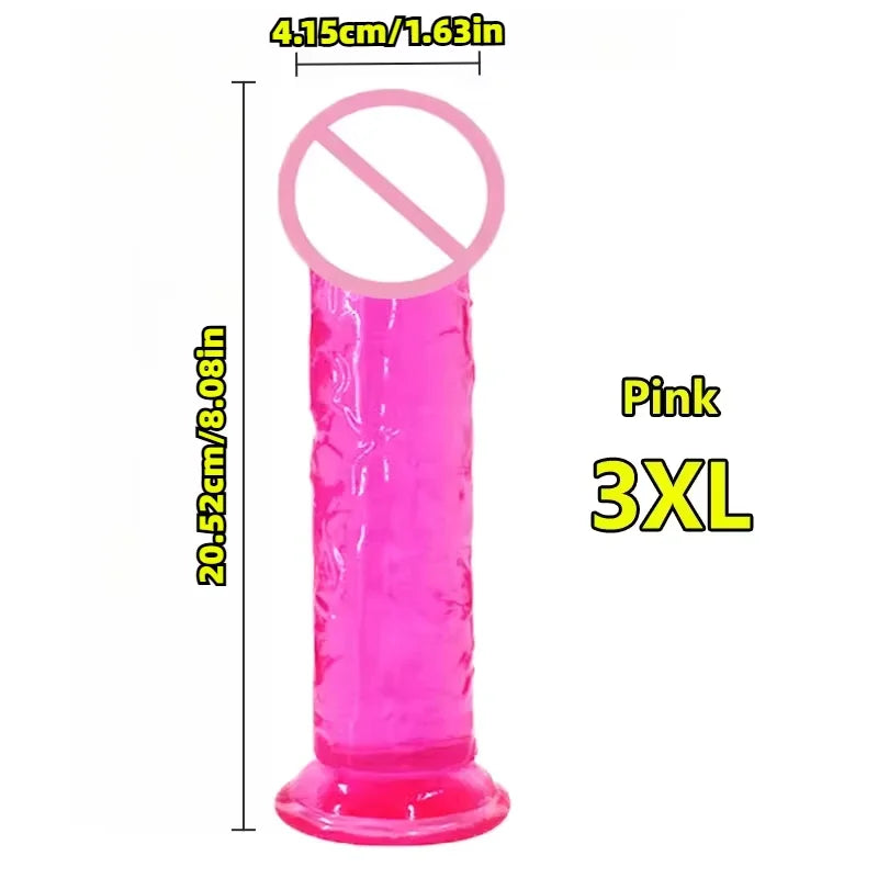 Super Cheap 7 Sizes 5 Colors Realistic Soft Jelly Dildo Suction Cup Adult Sex Toy for Women and Men Vaginal and Anal Masturbator
