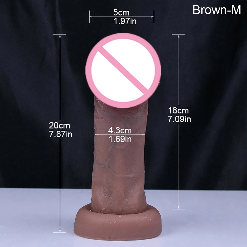 Realistic Dildos Dark Big Glans Soft Penis Dick Adults Vagina Anal Sex Toys Cock Suction Cup Faloimetaor Sexyshop For Women Man