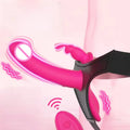 Strap-On Vibrating Dildo Adjustable Harness Vibrator with 10 Vibration Modes Wearable Harness Sex Toy for Female Couple Lesbians