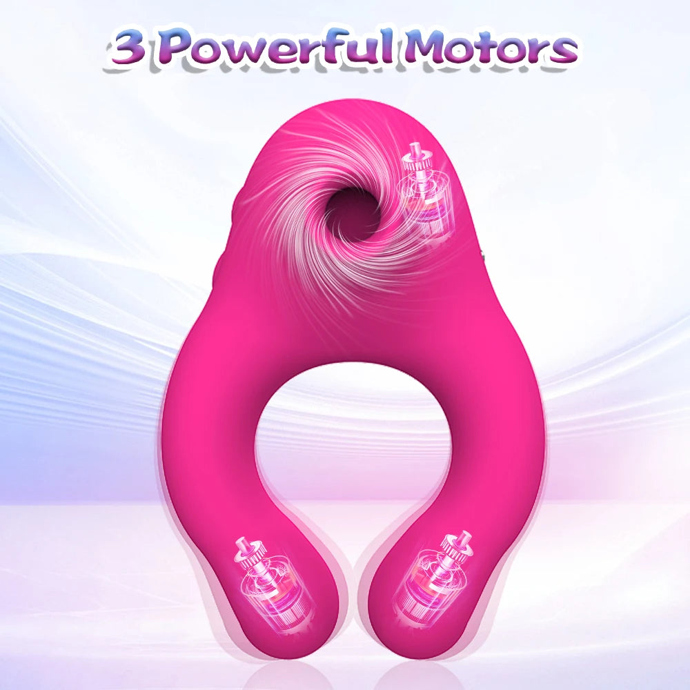 10 Frequency Sucking Vibrator Sex Shop Penis Ring Clit Sucker Cock Ring Adult Products Scrotum Massager Sex Toys for Couple