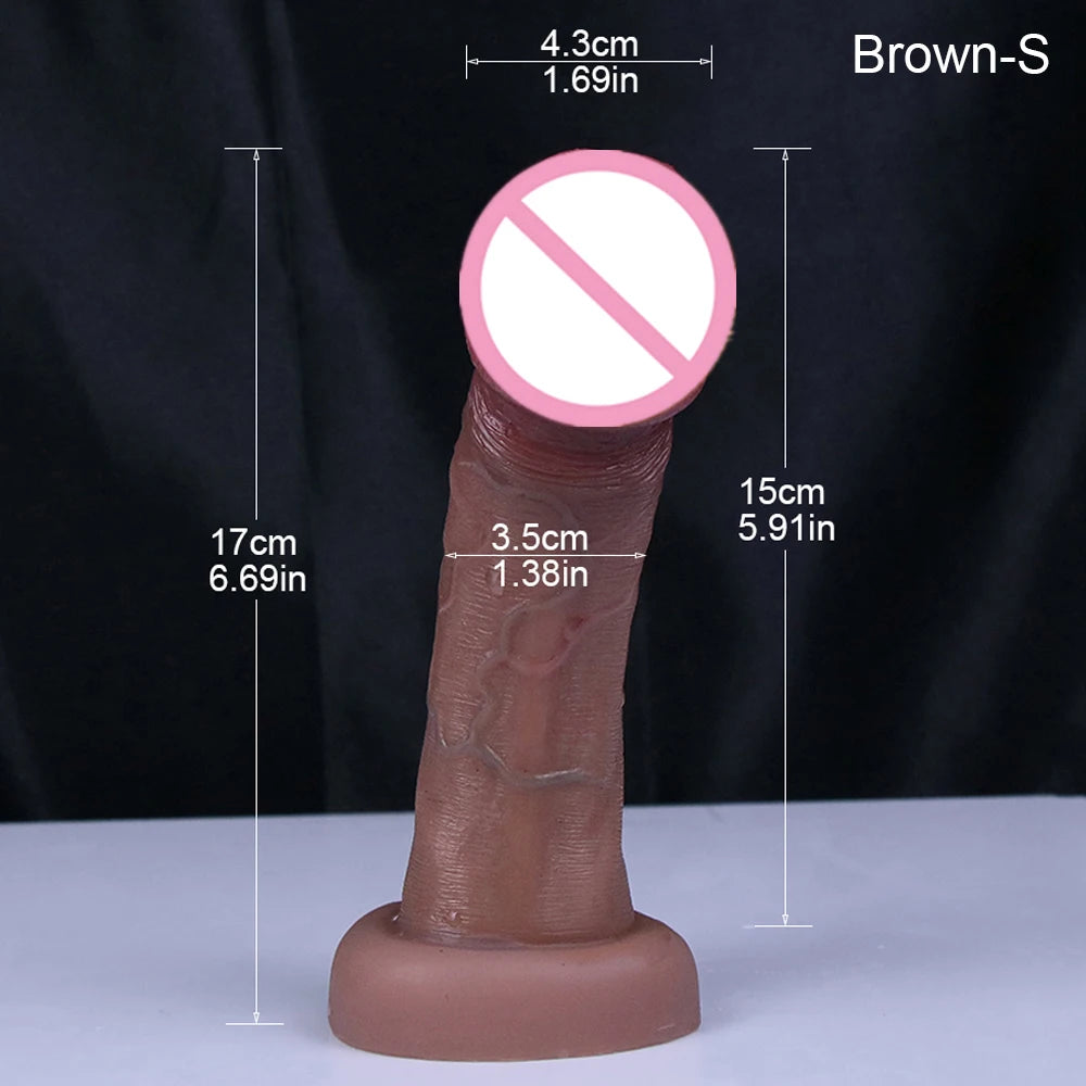 Realistic Dildos Dark Big Glans Soft Penis Dick Adults Vagina Anal Sex Toys Cock Suction Cup Faloimetaor Sexyshop For Women Man