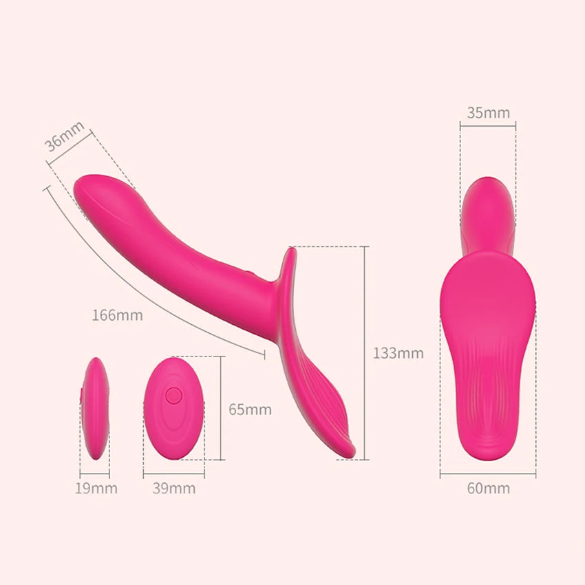 Strap-On Vibrating Dildo Adjustable Harness Vibrator with 10 Vibration Modes Wearable Harness Sex Toy for Female Couple Lesbians