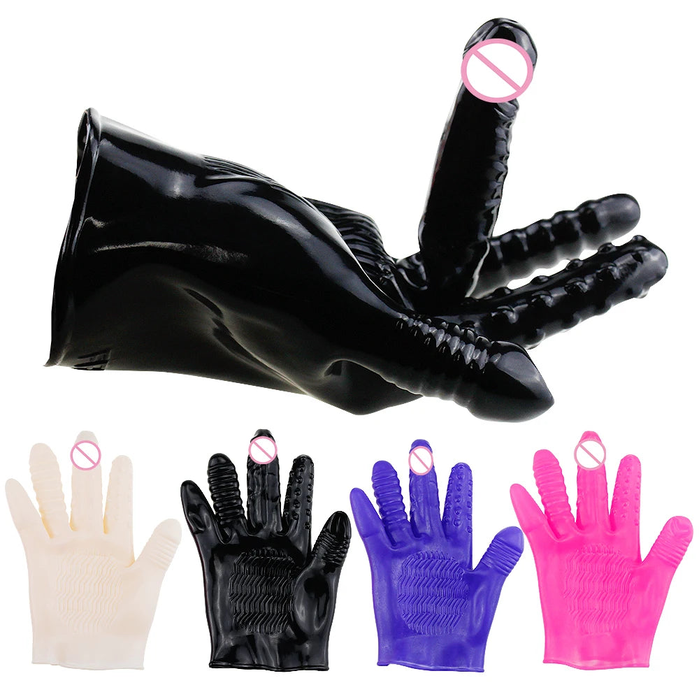 Sex Gloves Fingering Dildo Masturbation Erotic Vagina Stimulator Self-comforting Breast Nipple Massage  BDSM Sex Toys For Couple