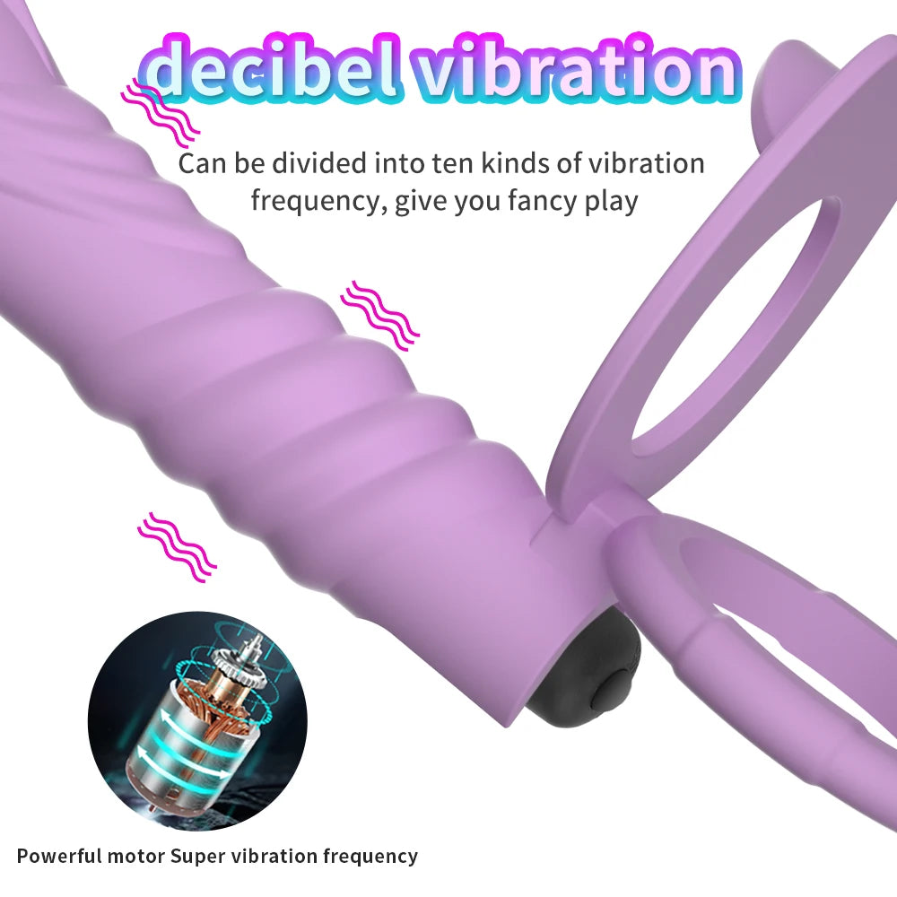 Sex Shop Double Penetration Anal Plug Dildo Big Butt Plug Vibrator For Men Strap On Penis Vagina Plug Adult Sex Toys For Couples