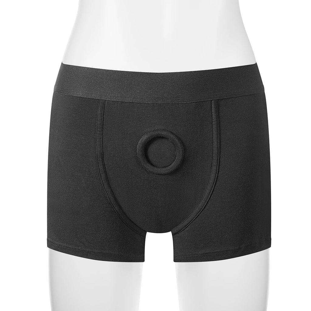 Quker Bean Black Strap On Harness Underwear Boxer Briefs Boxer Shorts