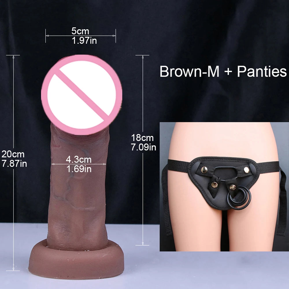 Realistic Dildos Dark Big Glans Soft Penis Dick Adults Vagina Anal Sex Toys Cock Suction Cup Faloimetaor Sexyshop For Women Man