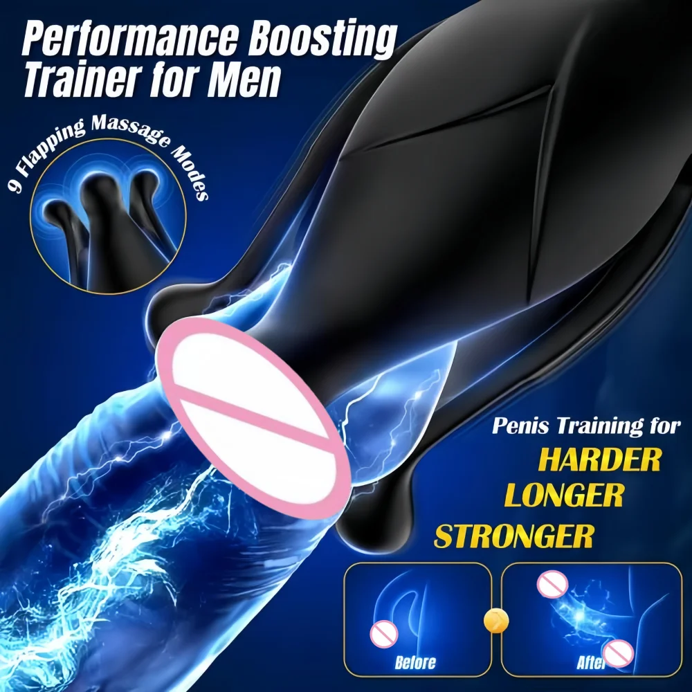 Prostate Massager Vibrator Sex Toys Men Anal Plug 9 Tension Shock Flapping Thrusting Vibrating Butt Plug for Gay Adult Toy